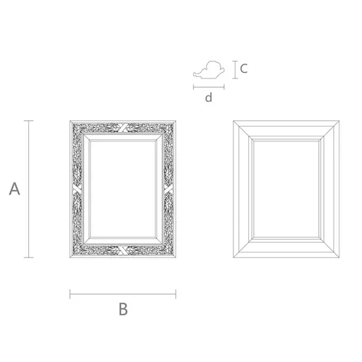 VICTORIAN WALL-MOUNTED CARVED FRAME MIRROR FROM WOOD