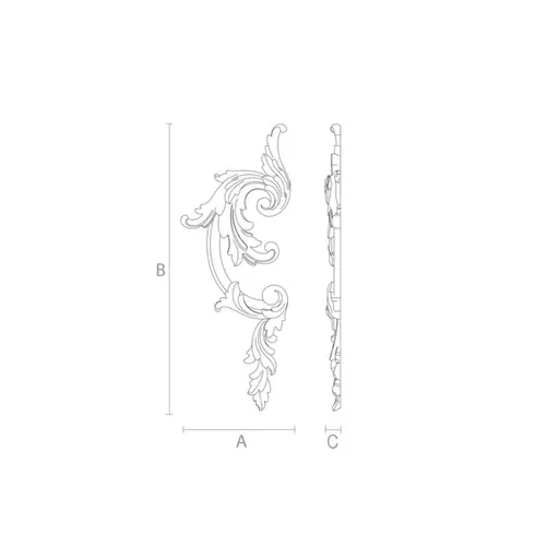 Classical wood ornamental moulding appliques, Right