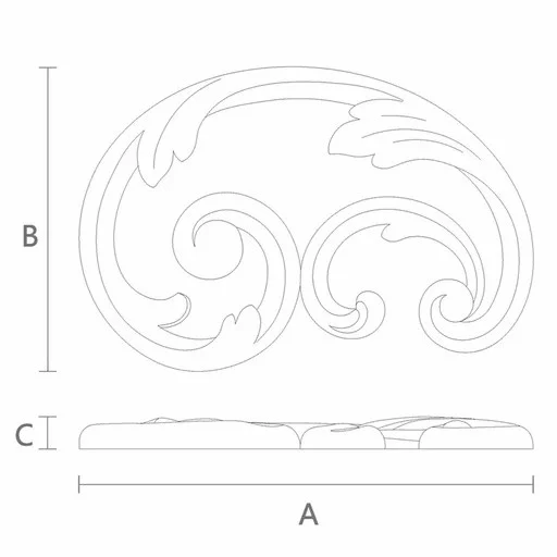 Hardwood ornamental onlays for furniture, Left