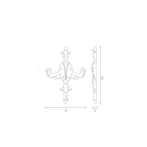 Ornate acanthus appliques for staircases from oak