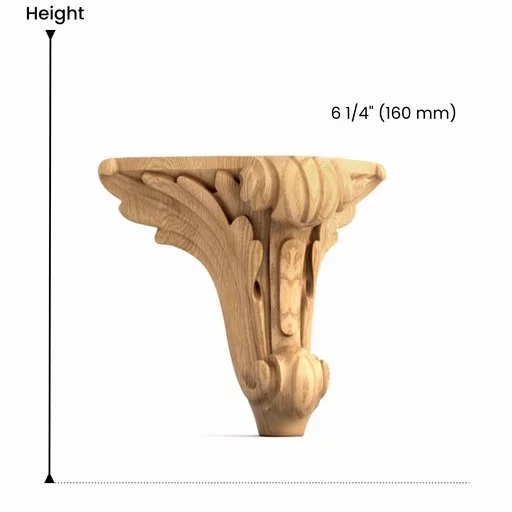 Bracket feet with acanthus leaf antique (1 PC)