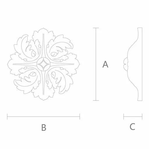 ORNATE WOODEN ROSETTE WITH ACANTHUS LEAF