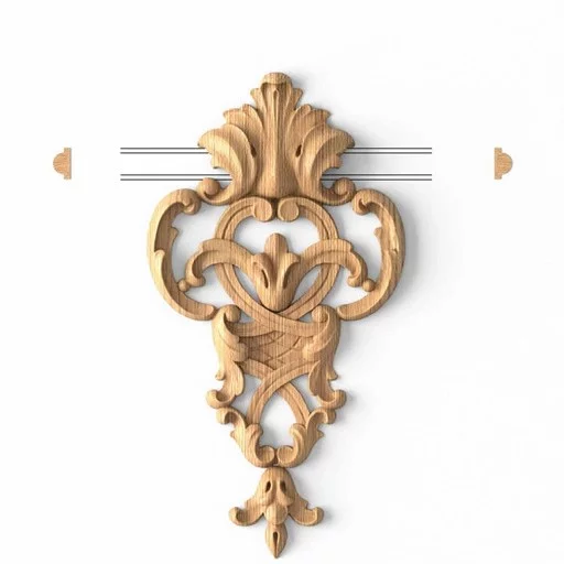 BAROQUE-STYLE WOODEN DROP ONLAY WITH PIERCED DESIGN
