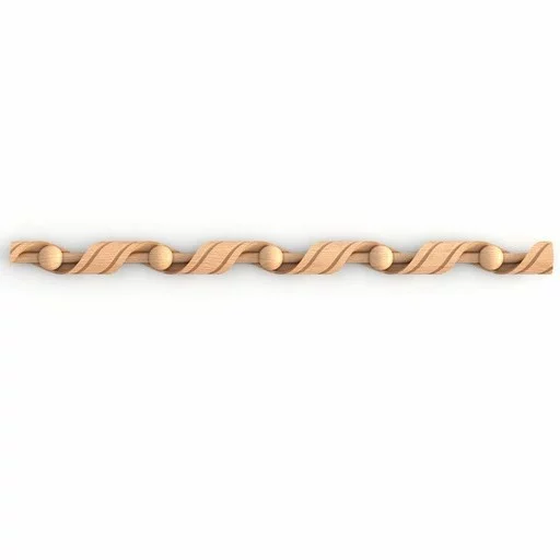 DECORATIVE WOOD MOULDING RIBBON ROPE WITH BEADS