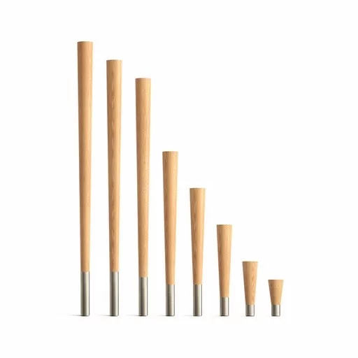 Minimalist furniture legs round with steel tips (1 PC)