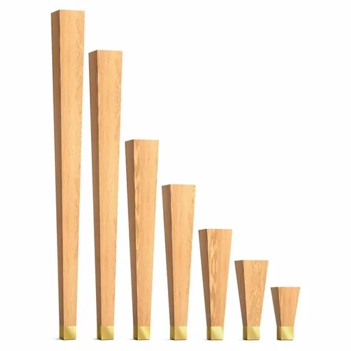 Square block table legs with gold tips