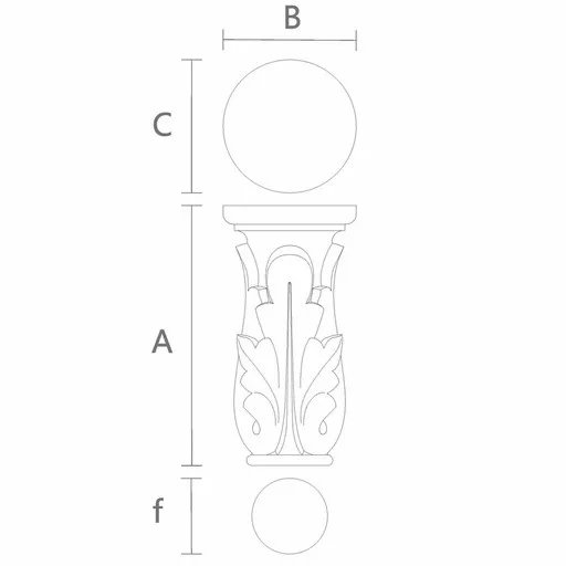 Capitals for interior wood columns round Classic style