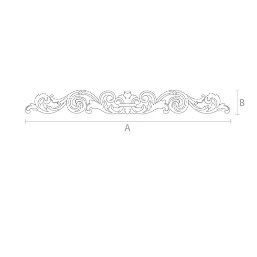 Ornamental hardwood center onlay for fireplace surround