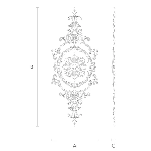 Complex solid wood Baroque style overlays set for the interior