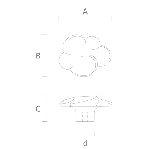 CLOUD SHAPED WOOD CABINET KNOB
