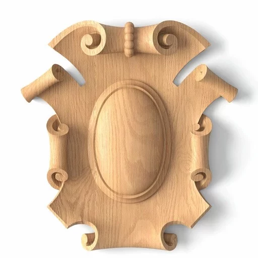 Renaissance style decorative wooden cartouche