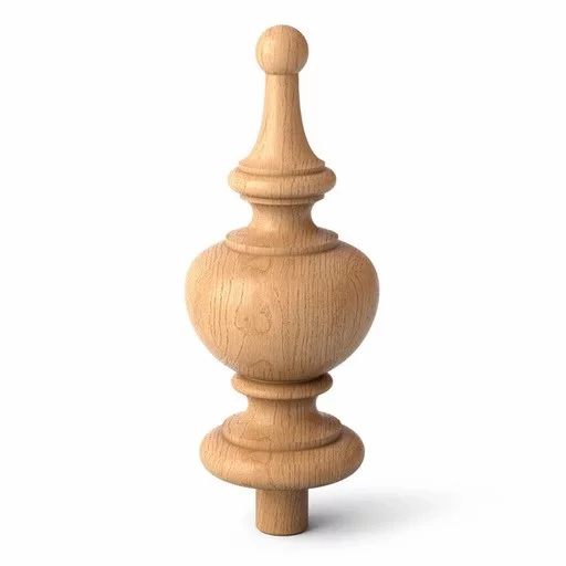 Antique style decorative hardwood finial