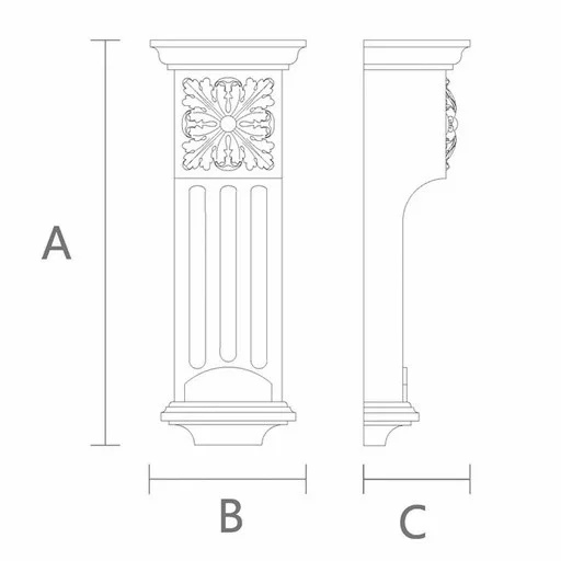 Ornate corbel with flutes and floral element