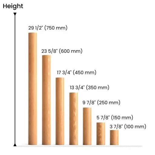 Custom furniture legs straight round classic (1 PC)