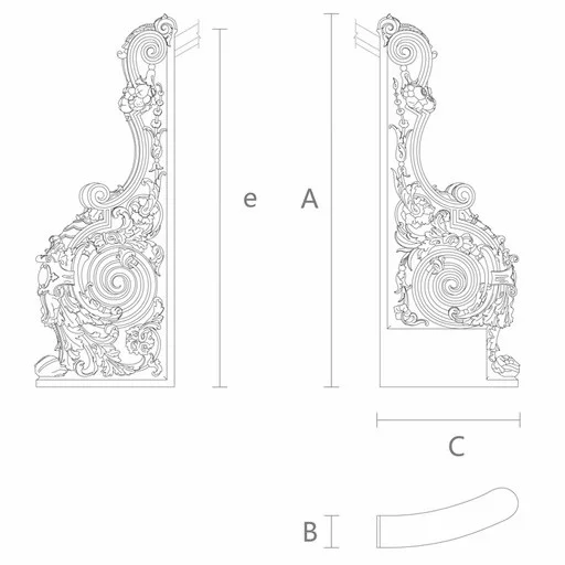 ORNATE ANTIQUE STYLE WOODEN STAIRCASE POST, RIGHT