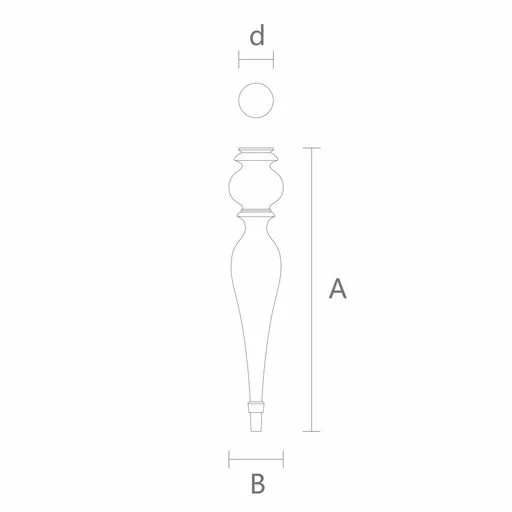 Spindle dining table legs with round top antique (1 PC)