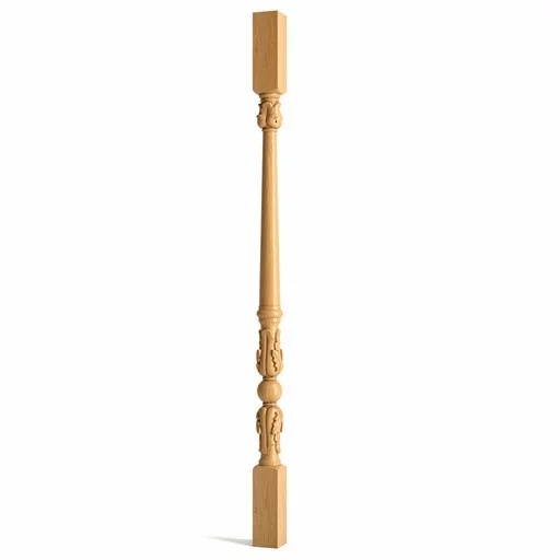 ROUND BALUSTERS ACCANTHUS LEAVES FROM SOLID WOOD