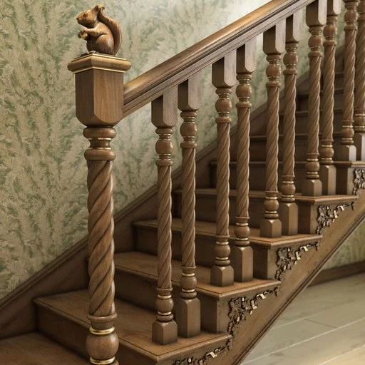 SOLID WOOD TWISTED SPINDLE FOR STAIRCASE DECORATION