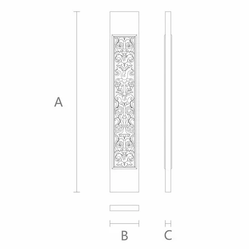DECORATIVE RECTANGULAR BALUSTERS FLORAL OPENWORK FROM OAK