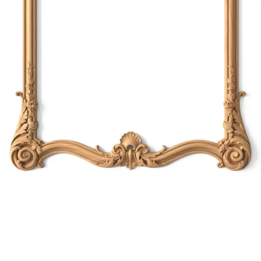 RECTANGULAR WOOD HAND CARVED ROCOCO FRAME MIRROR