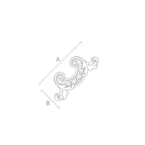 Medium Rococo style unpainted corner onlay from wood