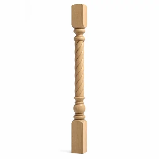 CLASSIC TWISTED STAIRCASE POST FROM SOLID WOOD