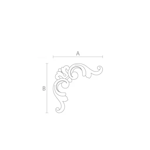 Ornate oak corner applique for furniture decoration