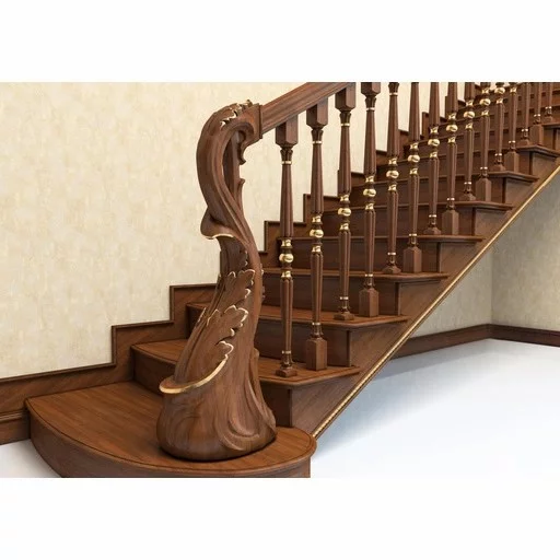 ART NOUVEAU STYLE NEWEL POST WITH ACANTHUS FROM OAK