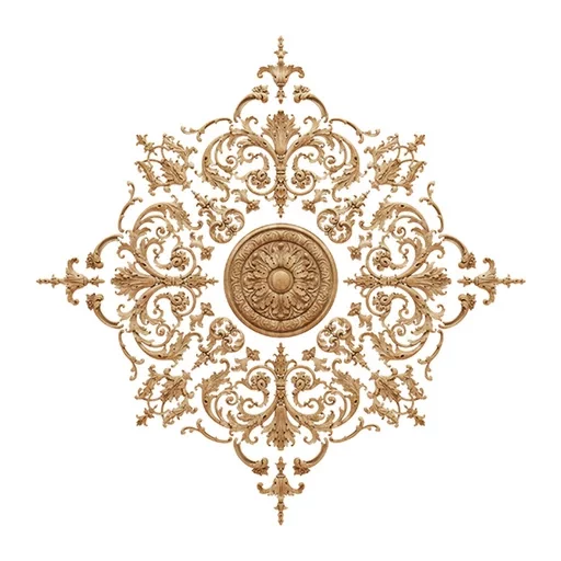 WOOD CEILING MEDALLIONS OPENWORK FLORAL ELEMENTS BAROQUE STYLE