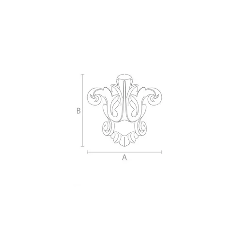 Small acanthus leaf scroll onlay for furniture from wood