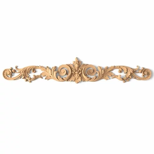 Large ornamental scroll onlay for mantels from high quality wood