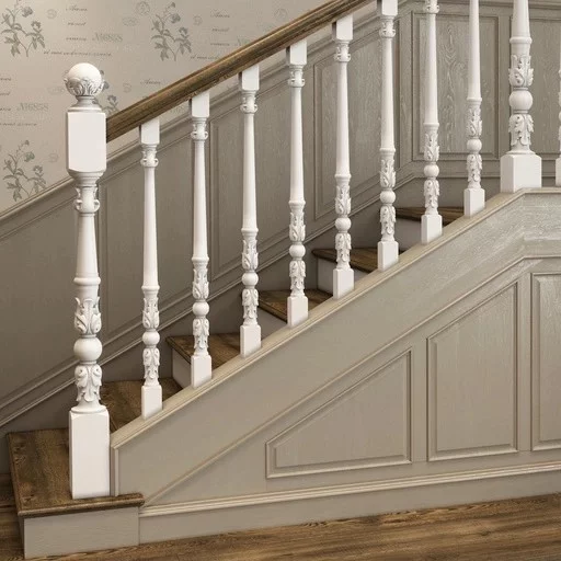 UNFINISHED ANTIQUE STYLE WOODEN CARVED NEWEL POST
