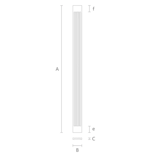 WIDE HARDWOOD PILASTER FOR INTERIOR DECORATING