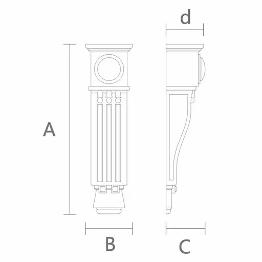 Large corbel with flutes Art Deco