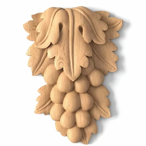 Unfinished solid wood grape vine onlay for furniture