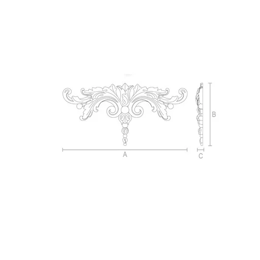 Handcrafted Classic center onlay for doors from wood