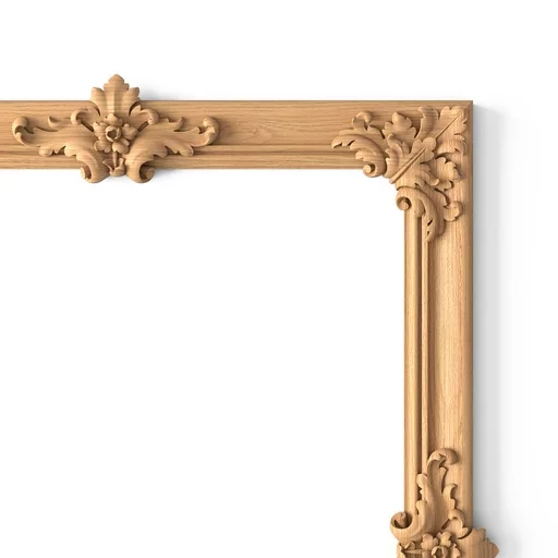 UNFINISHED WOOD CARVING FRAME MIRROR