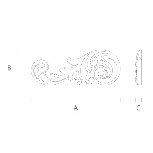 Baroque-style wooden acanthus onlay, Left