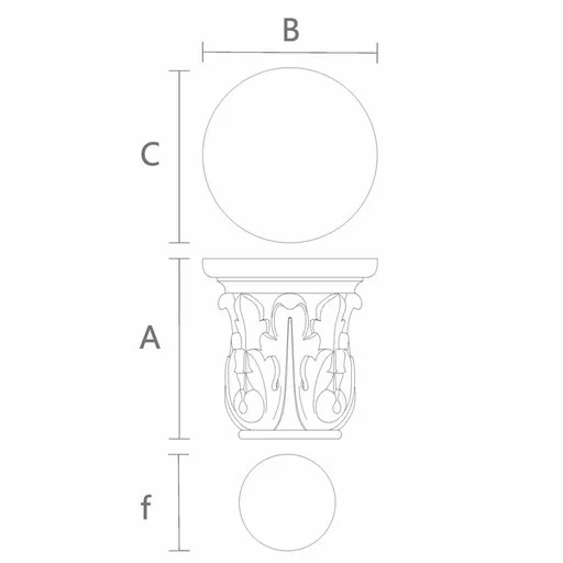Architectural decorative round capital corbel from oak