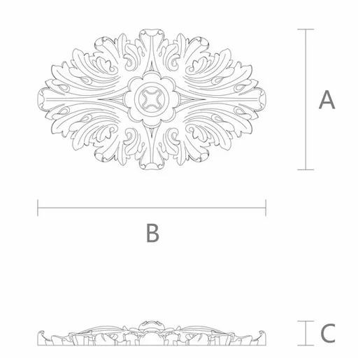 CARVED ROSETTE OVAL WITH ACANTHUS LEAVES