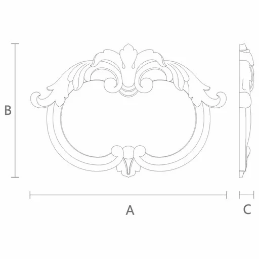 Ornamental beaded cartouche with acanthus from beech