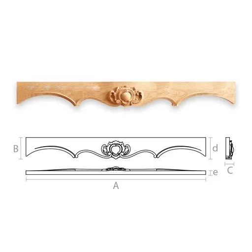 UNFINISHED CLASSICAL ARCHITRAVE FOR FURNITURE FROM SOLID WOOD