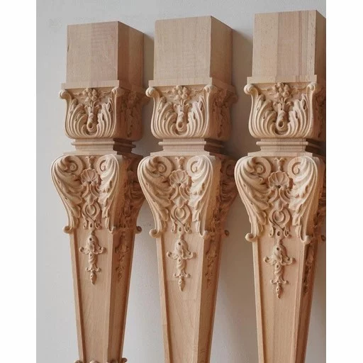Square tapered table legs with acanthus leaf antique (1 PC)