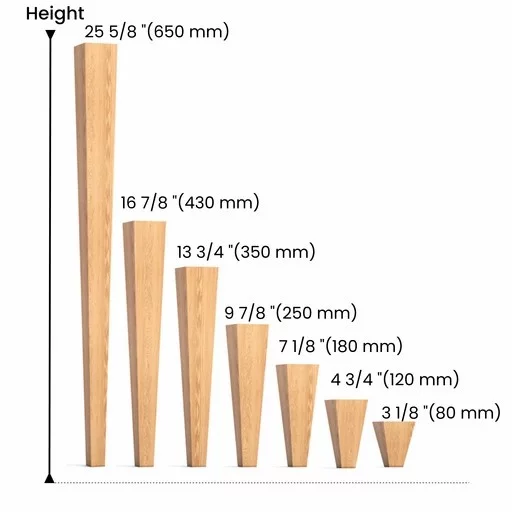 Block table legs pyramid shape quied luxury (1 PC)