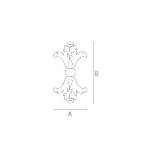 Architectural small acanthus onlay for interior from solid wood