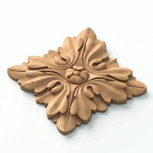 SQUARE ROSETTES ONLAY WITH FLOWER BUD