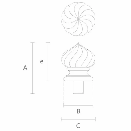Ornamental wooden Twisted finials for furniture