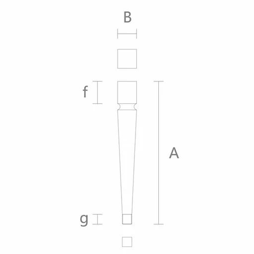 Square tapered table legs with metal tips