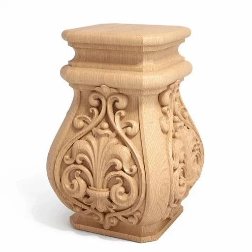 UNPAINTED ANTIQUE STYLE PEDESTAL FOR A SQUARE COLUMN