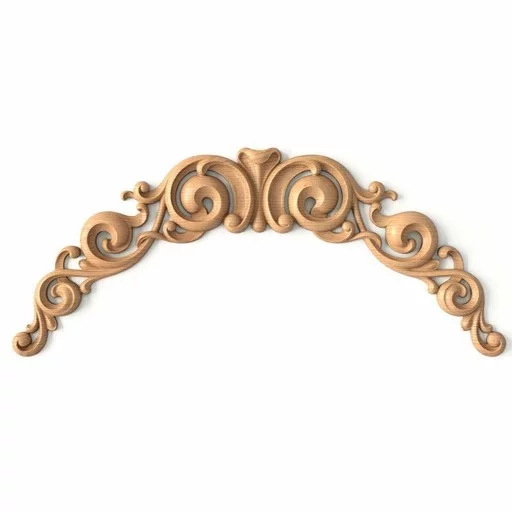 Handcrafted floral center onlay with beads from beech
